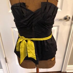 Anthropologie odille Navy strapless top, size 2